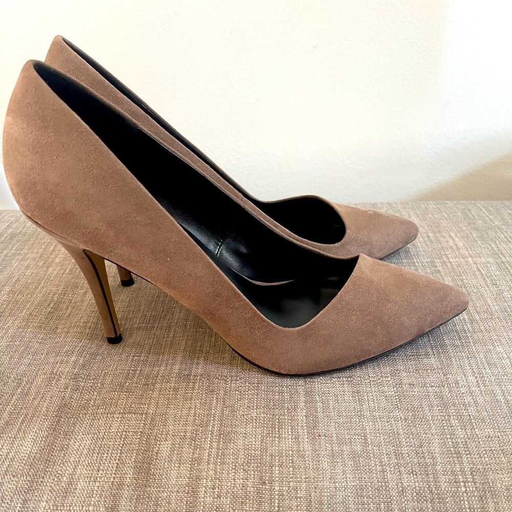 Aldo Tan and Black Heels with Pointed Toe Design